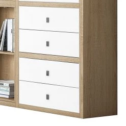 Loftscape Mur d'étagères XL IX.C - Blanc / Imitation chêne -ÉcoMaison Soldes xl regalwand ix c inkl beleuchtung weiss eiche dekor 1555734
