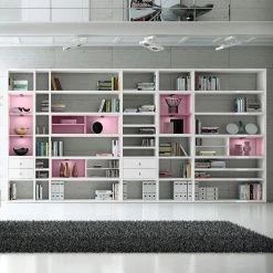 Loftscape Etagère XXL Emporior l.A - Blanc brillant / Blanc mat - Avec éclairage -ÉcoMaison Soldes xxl regalwand emporior i a rgb led beleuchtung hochglanz weiss matt weiss 3396461