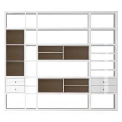 Loftscape Etagère XXL Emporior IV.A - Blanc brillant / Imitation chêne de Sonoma - Sans éclairage