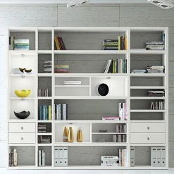 Loftscape Etagère XXL Emporior IV.A - Blanc crème - Avec éclairage -ÉcoMaison Soldes xxl regalwand emporior iv a weiss 289485
