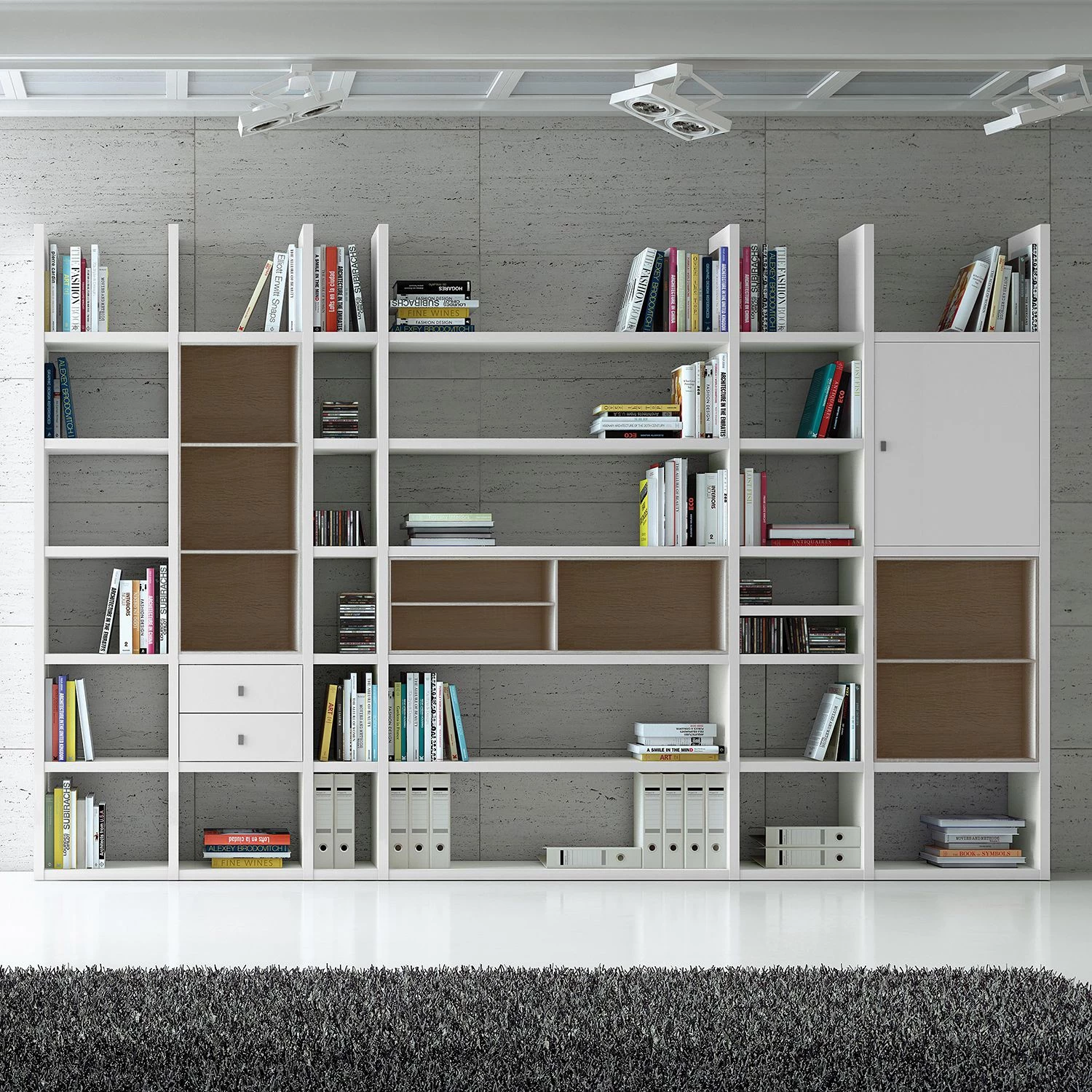 Loftscape Etagère XXL Emporior V.A - Blanc / Imitation chêne de Sonoma - Sans éclairage 2 Loftscape Etagère XXL Emporior V.A - Blanc / Imitation chêne de Sonoma - Sans éclairage – Image 2