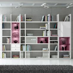 Loftscape Etagère XXL Emporior V.A - Blanc brillant / Blanc - Avec éclairage -ÉcoMaison Soldes xxl regalwand emporior v a rgb led beleuchtung hochglanz weiss weiss 3396857