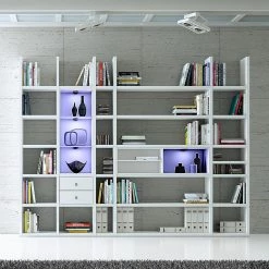 Loftscape Etagère XXL Emporior VII - Blanc - Avec éclairage -ÉcoMaison Soldes xxl regalwand emporior vii rgb led beleuchtung weiss 3397161